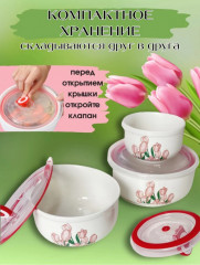 Набор керамических контейнеров с вакуумной крышкой - Фото 2