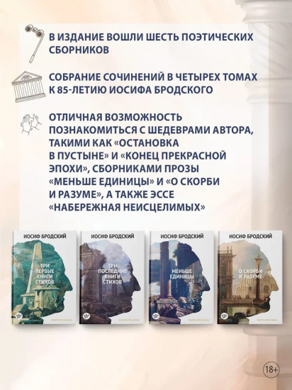 Собрание сочинений Бродского. Комплект из 4 книг