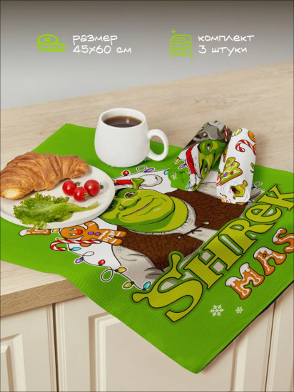 Комплект полотенец кухонных «Merry Shrekmas»