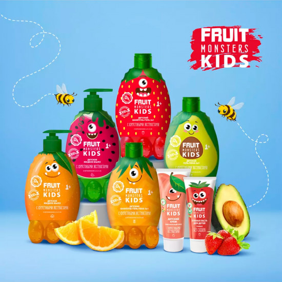 Зубная паста детская без сахара «Fruit Monsters Kids. Клубника»