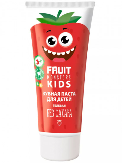 Зубная паста детская без сахара «Fruit Monsters Kids. Клубника»