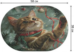 Коврик для сушки посуды «Играющий котик» - Фото 1