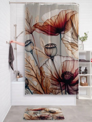 Штора для ванной «Пастельные маки» - Фото 2