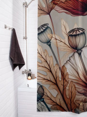 Штора для ванной «Пастельные маки» - Фото 3