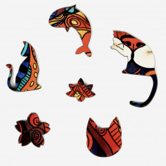 Деревянный пазл «Кот Мандала» - Фото 4