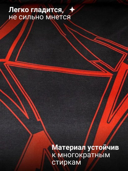 Комплект постельного белья «Разлом черно-красный»
