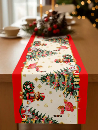 Скатерть-дорожка «Christmas tale beige»