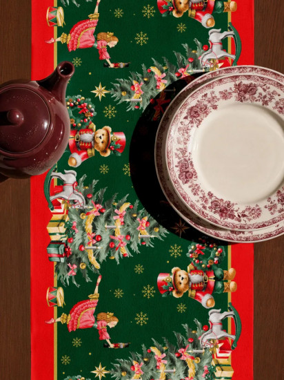 Скатерть-дорожка «Christmas tale green»
