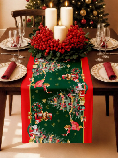 Скатерть-дорожка «Christmas tale green»