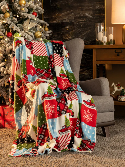 Плед новогодний «Christmas car»