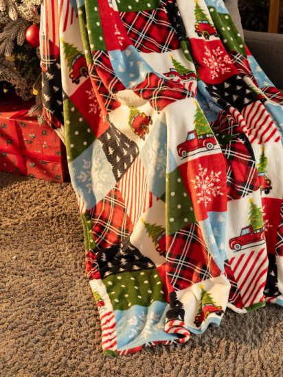 Плед новогодний «Christmas car»
