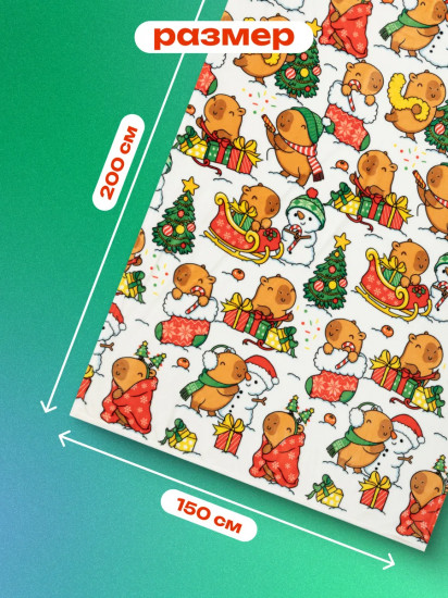 Плед новогодний «Christmas Capybara»