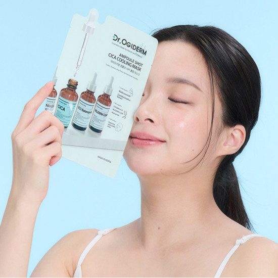 Маска для лица тканевая охлаждающая с центеллой «Ampoule Shot Cica Cooling Mask»