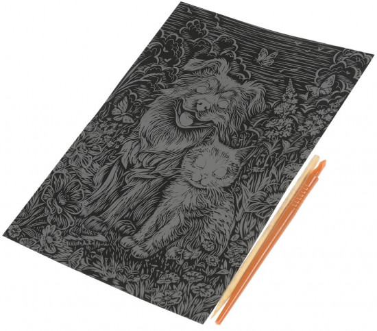 Скретчинг гравюра «Пёс и кот»