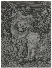 Скретчинг гравюра «Пёс и кот» - Фото 2