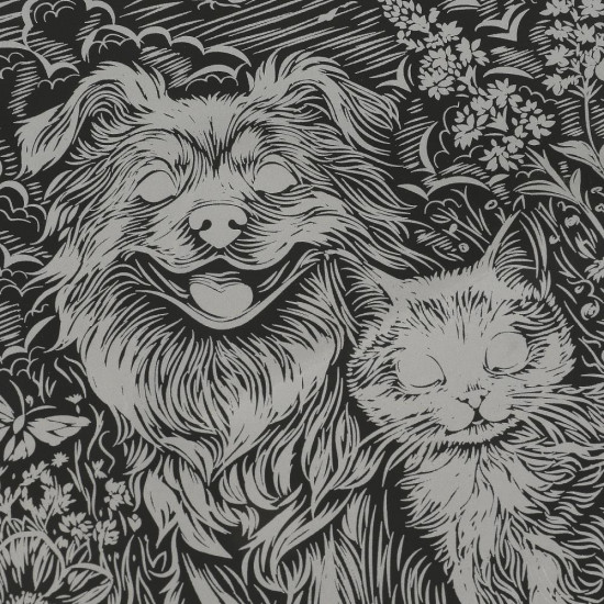 Скретчинг гравюра «Пёс и кот»