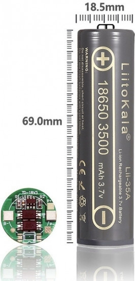 Аккумулятор литиево-ионовый Lii-35A+ 18650