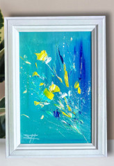 Картина-миниатюра маслом ручной работы «Танец света» - Фото 4