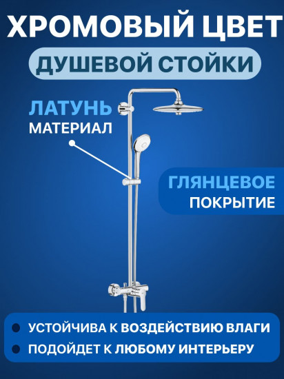 Душевая система с однорычажным смесителем настенного монтажа «Euphoria System 260»
