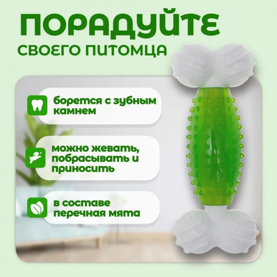 Игрушка для собак с ароматом мяты «Косточка с кольцом»