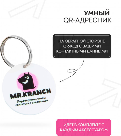 Ошейник-селедка для собак с QR-адресником