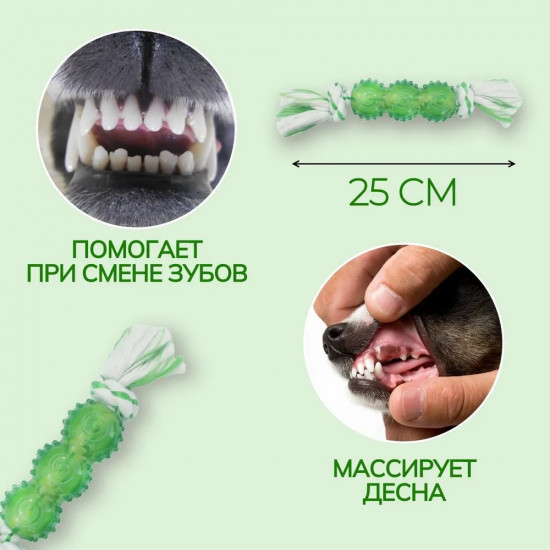 Игрушка для собак с ароматом мяты «Палочка с канатом»