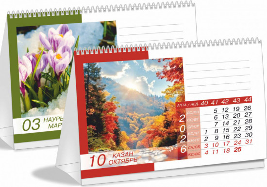 Календарь настольный перекидной РК на 2026 «Природа»