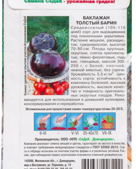 Баклажан «Толстый барин»
