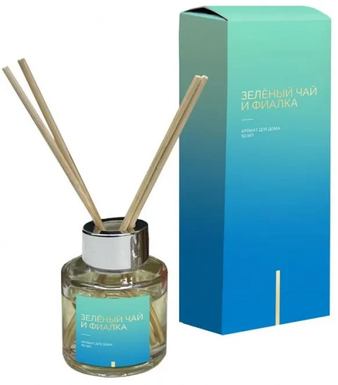 Диффузор ароматический с ротанговыми палочками «Зеленый чай и фиалка»