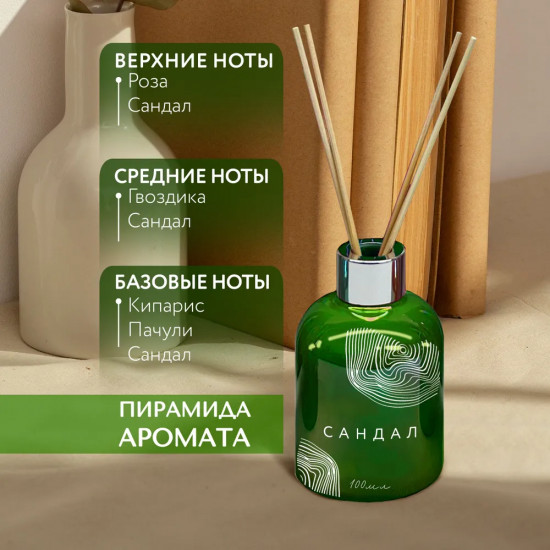 Диффузор ароматический с ротанговыми  палочками «Сандал»