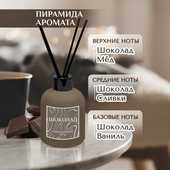 Диффузор ароматический с фибровыми палочками «Шоколад»