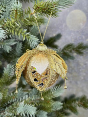 Винтажный шар с зеркальным цветком «Царская ягода» - Фото 1