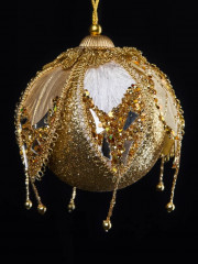 Винтажный шар с зеркальным цветком «Царская ягода» - Фото 2