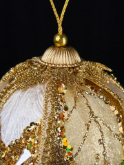 Винтажный шар с зеркальным цветком «Царская ягода» - Фото 3