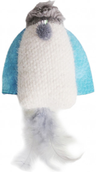 Игрушка для кошек с перьями и кошачьей мятой «Космический корабль»