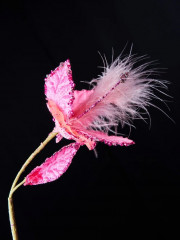 Декоративное интерьерное украшение «Веточка колокольчика с перьями» - Фото 3