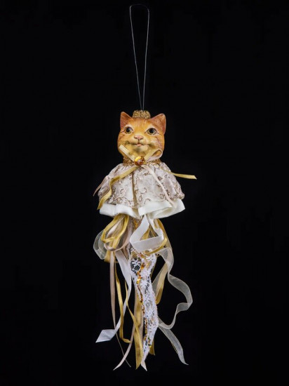 Ёлочная игрушка «Кошка-принцесса с лентами»