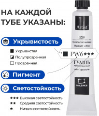 Набор гуаши художественной «True pigments» - Фото 13