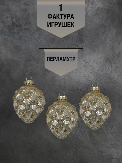 Набор ёлочных шаров «Шишки»