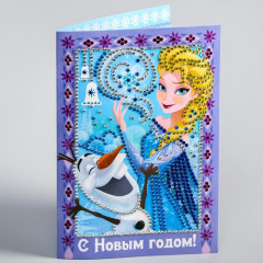 Мозаика алмазная для детей на открытке «Холодное сердце» - Фото 5