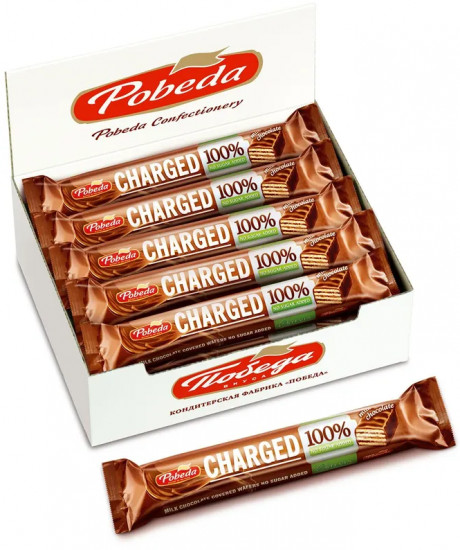 Батончик вафельный в молочном шоколаде без сахара «Charged»