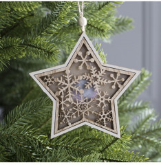 Игрушка ёлочная «Звезда в снежинках» - Фото 4