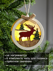 Игрушка ёлочная «Шар с оленёнком» - Фото 2