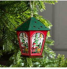 Игрушка ёлочная «Фонарь с Дедом Морозом» - Фото 4