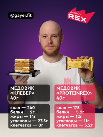 Пирожное протеиновое «Медовик»