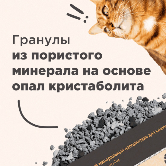 Наполнитель для кошачьего туалета с активированным углем