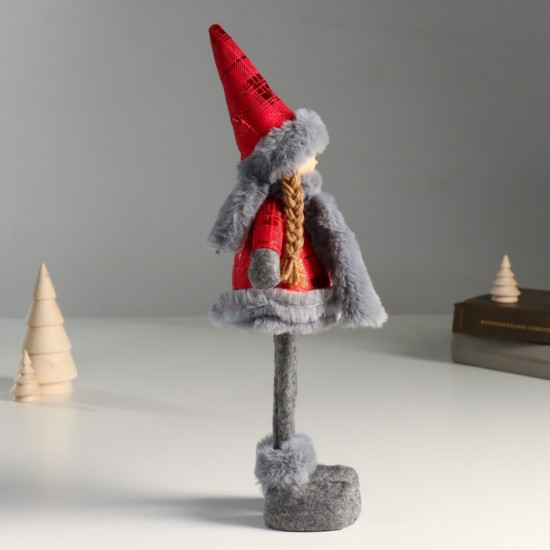 Кукла интерьерная текстильная «Ангелочек в красном платье с мехом»