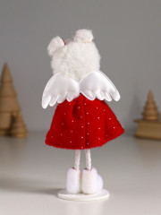 Кукла интерьерная текстильная «Ангелочек в красном платье, с ёлочкой в руках» - Фото 2