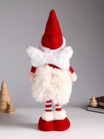 Кукла интерьерная текстильная «Ангелочек в меховой юбочке и красном колпаке»