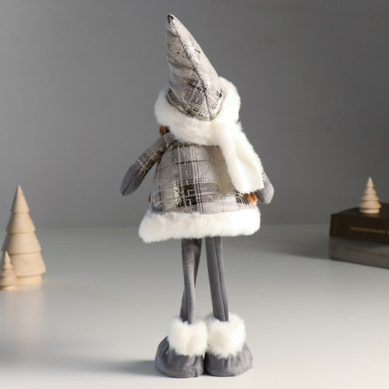 Кукла интерьерная текстильная «Ангелочек в серебристом платье с мехом»